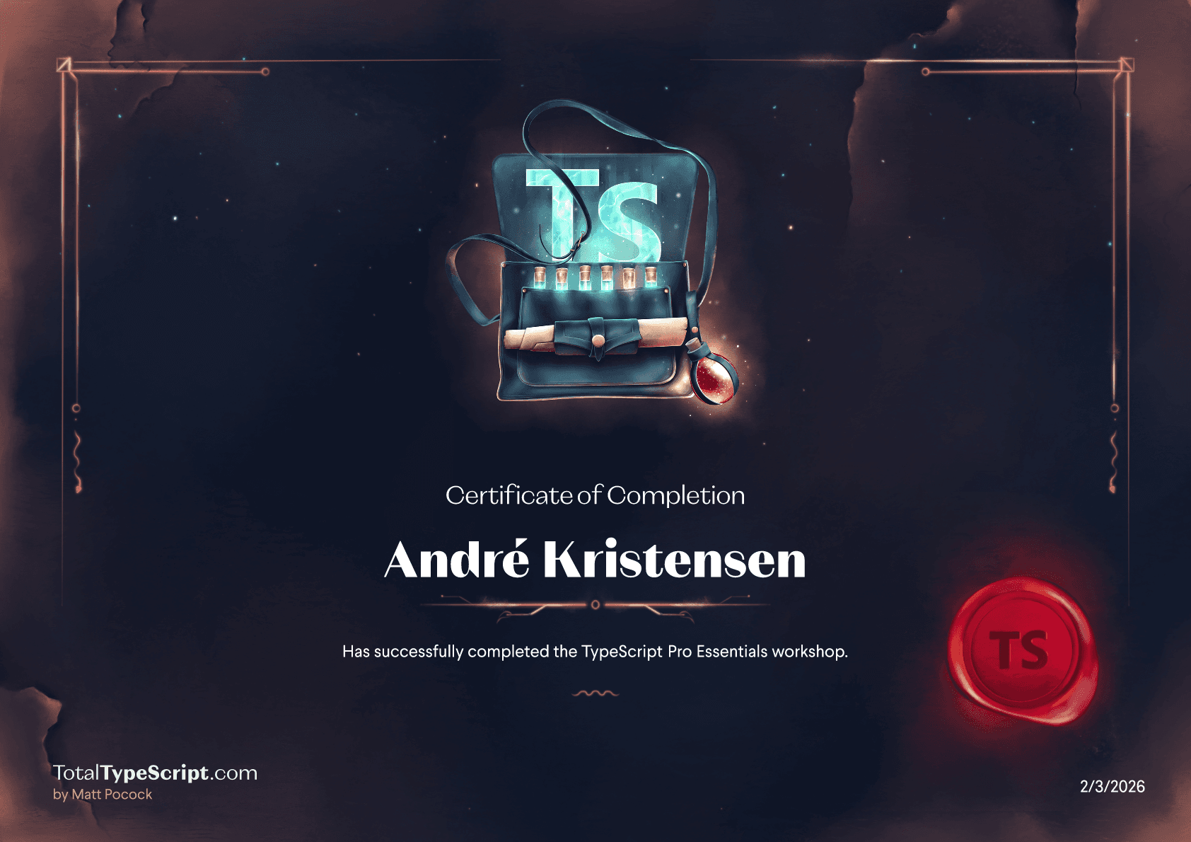 Totalt typescropt certificate